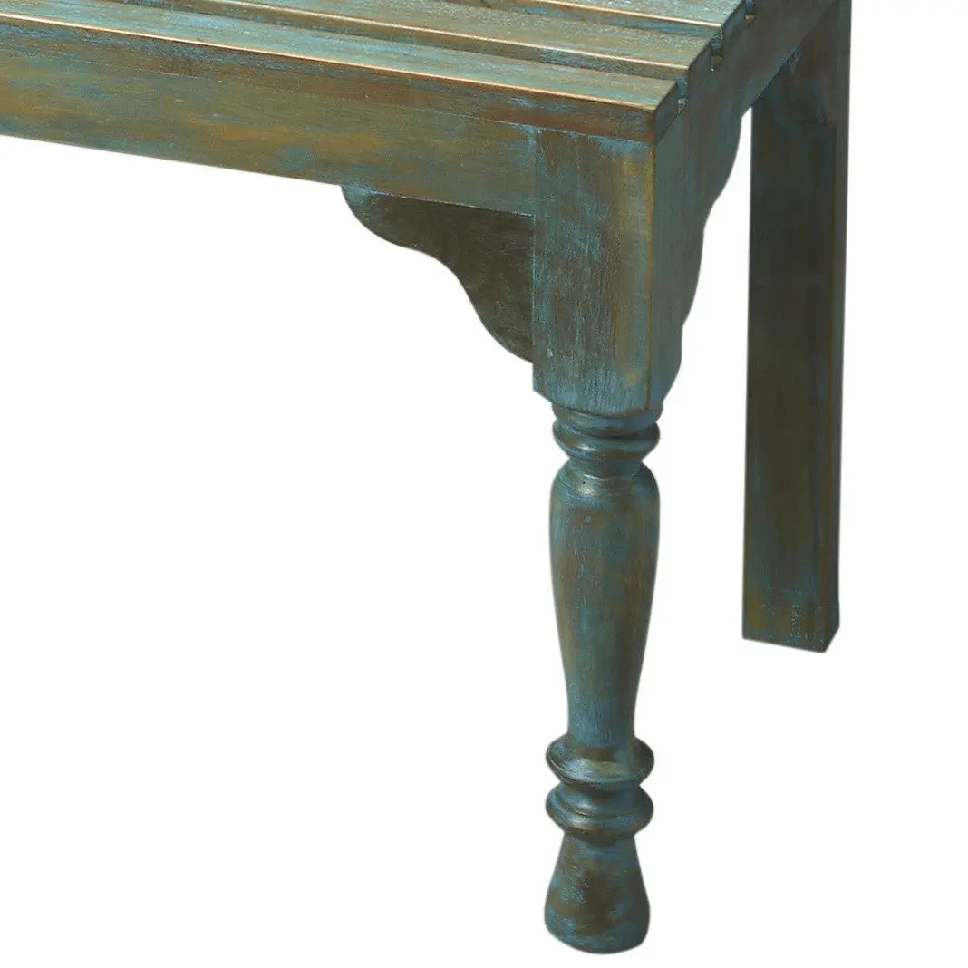 30" Blue Solid Wood Garden Patio Bench Homeroots Outdoor