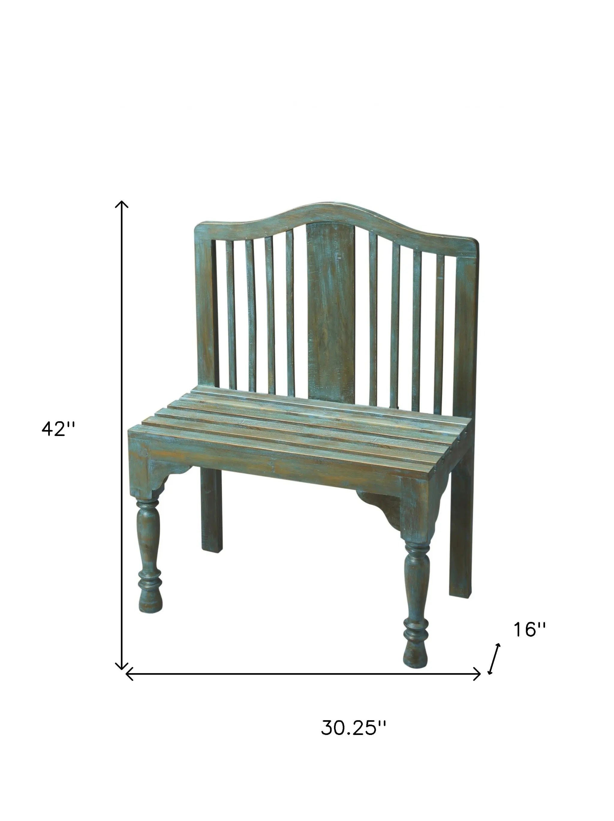 30" Blue Solid Wood Garden Patio Bench Homeroots Outdoor