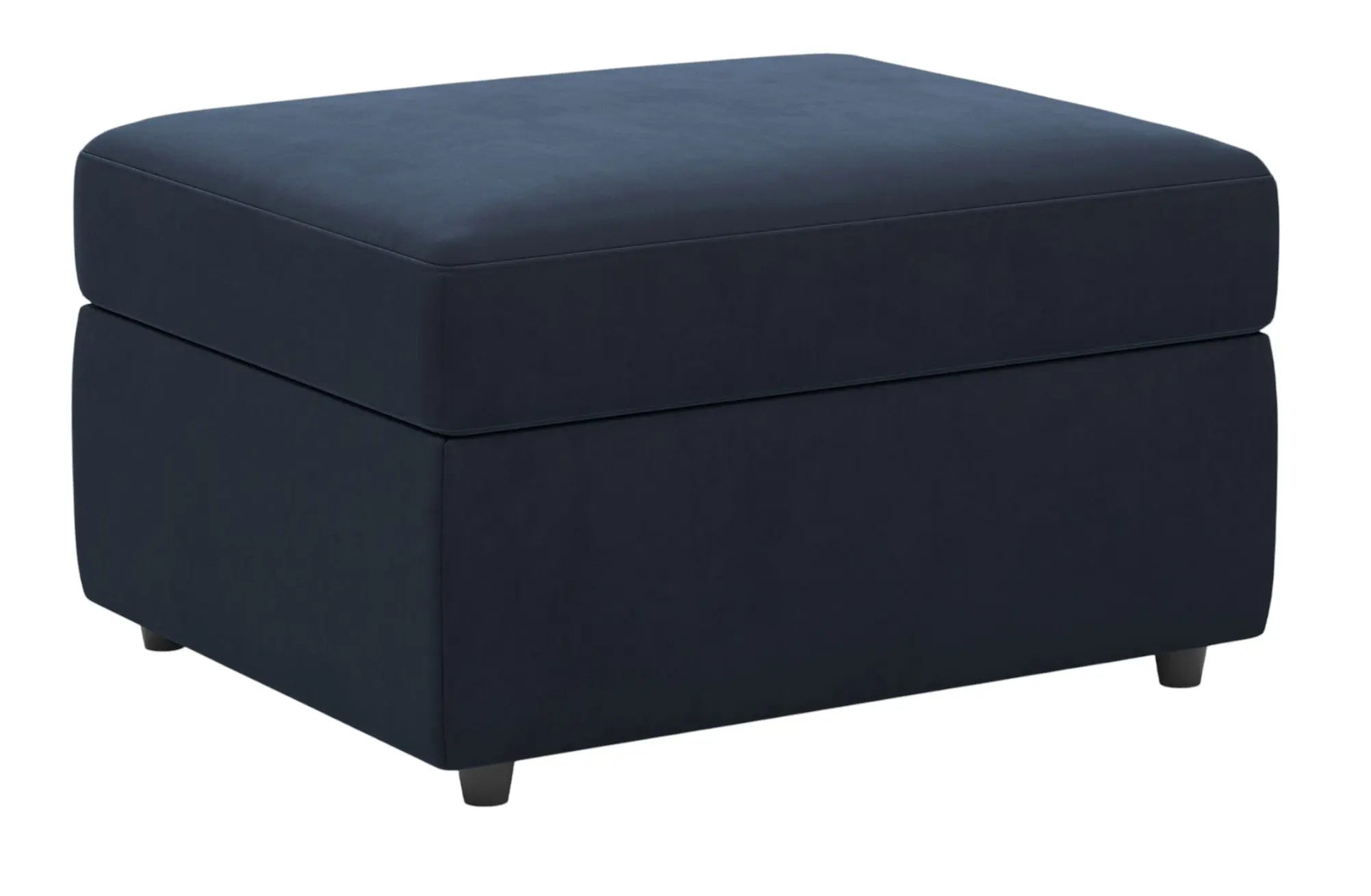 30" Blue and Black Velvet Storage Ottoman Homeroots Living Room