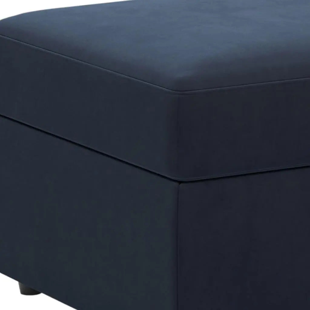 30" Blue and Black Velvet Storage Ottoman Homeroots Living Room