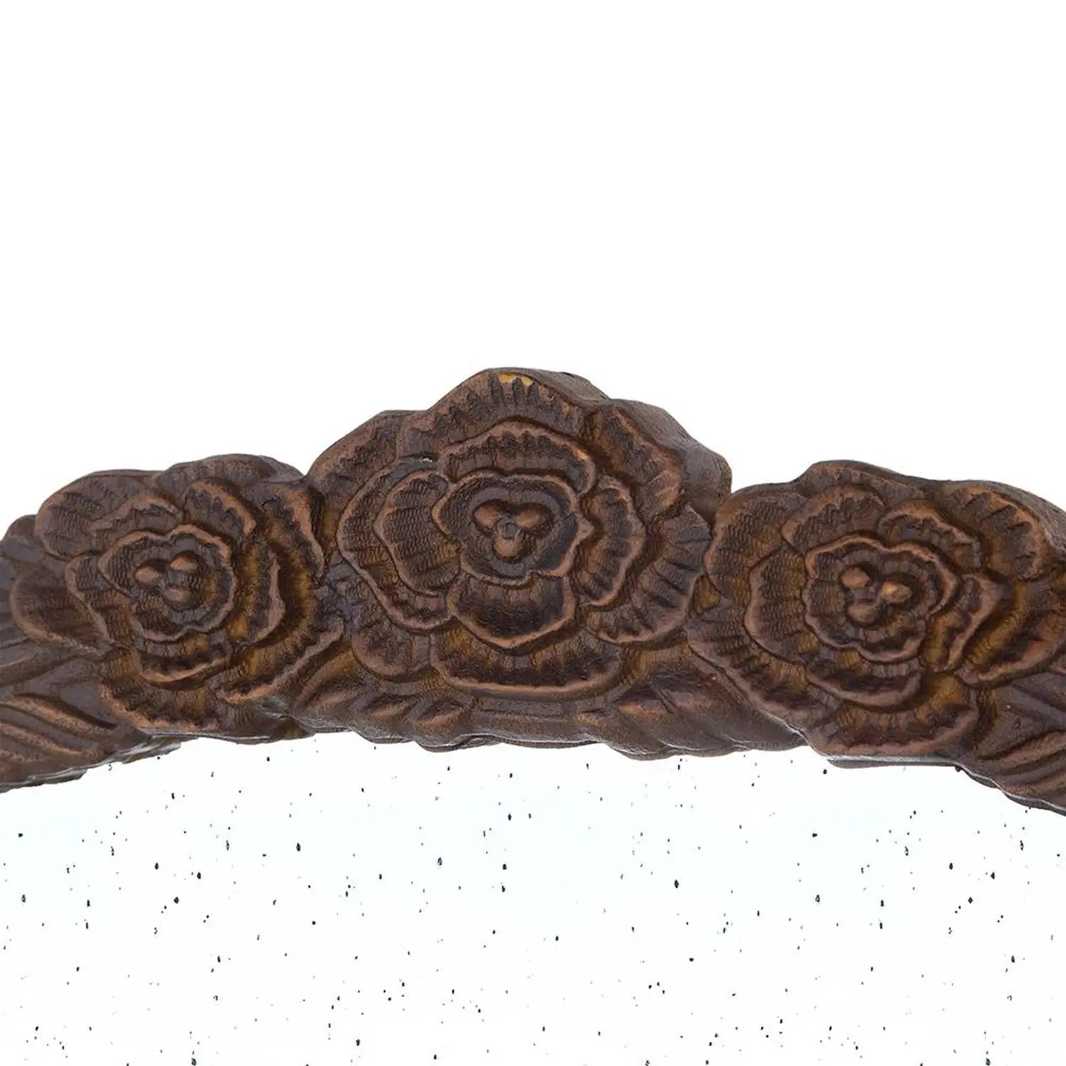 30" Brown Crowned Top Antiqued Glass Framed Accent Mirror Homeroots Bed & Bath