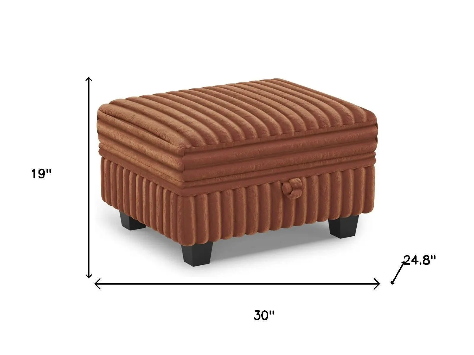 30" Brown and Black Faux Fur Storage Ottoman Homeroots Living Room