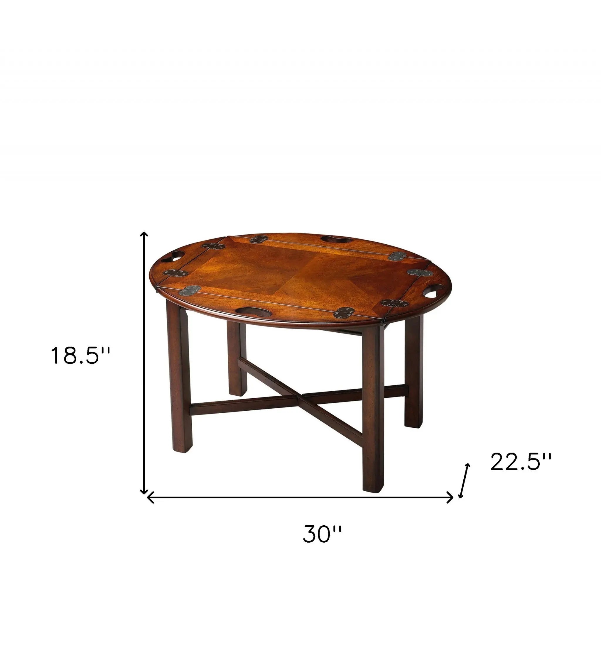 30" Brown and Dark Brown Wood Oval Coffee Table Homeroots Living Room