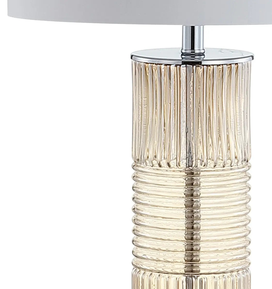 30" Clear Table Lamp With Drum Shade Homeroots Lighting