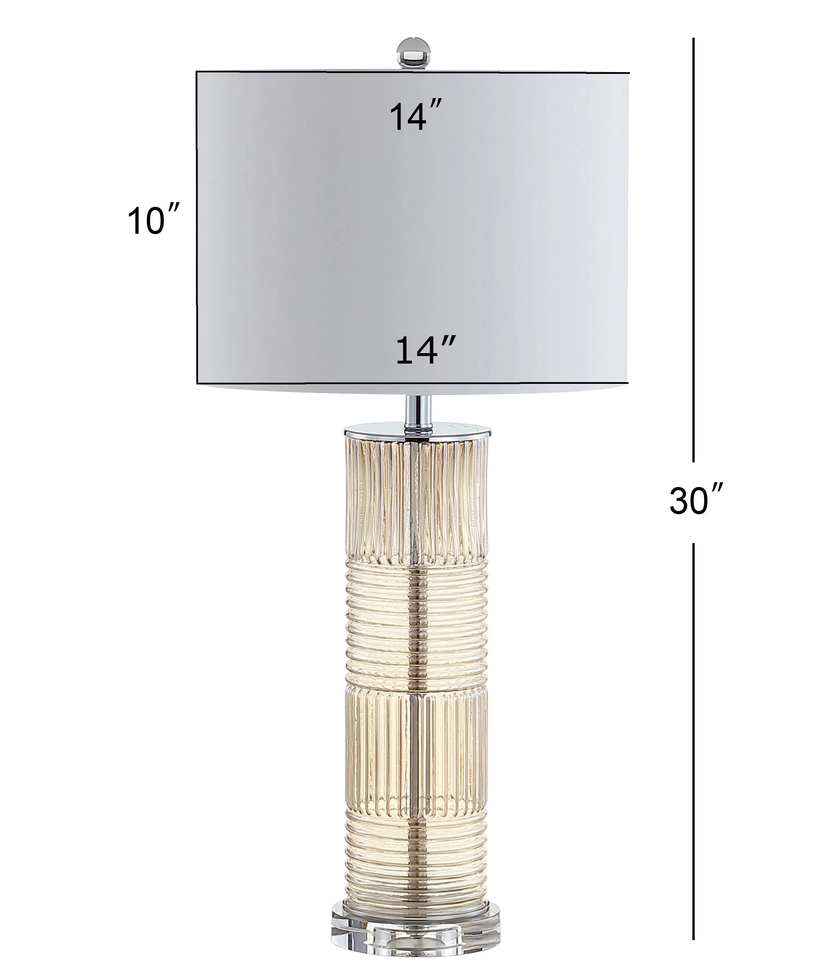 30" Clear Table Lamp With Drum Shade Homeroots Lighting