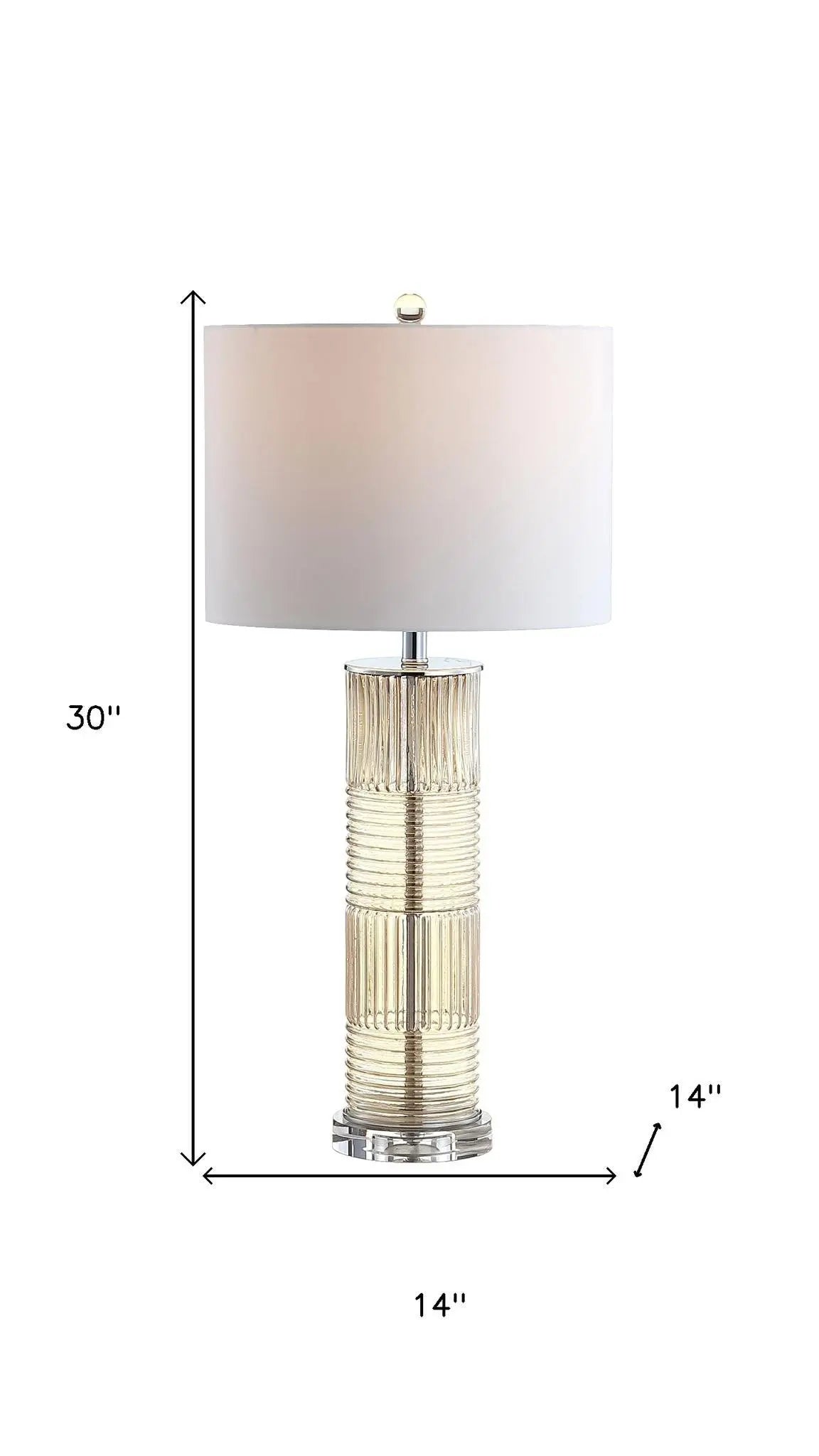 30" Clear Table Lamp With Drum Shade Homeroots Lighting