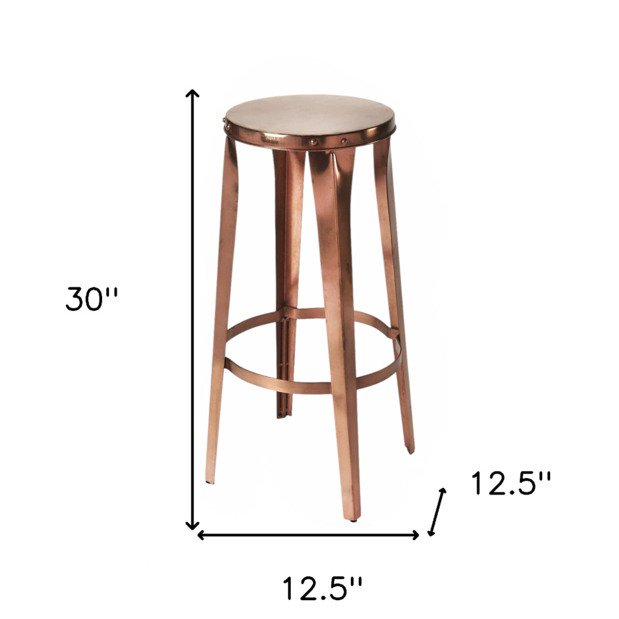 30" Copper Iron Backless Bar Height Bar Chair - GreatEagleInc