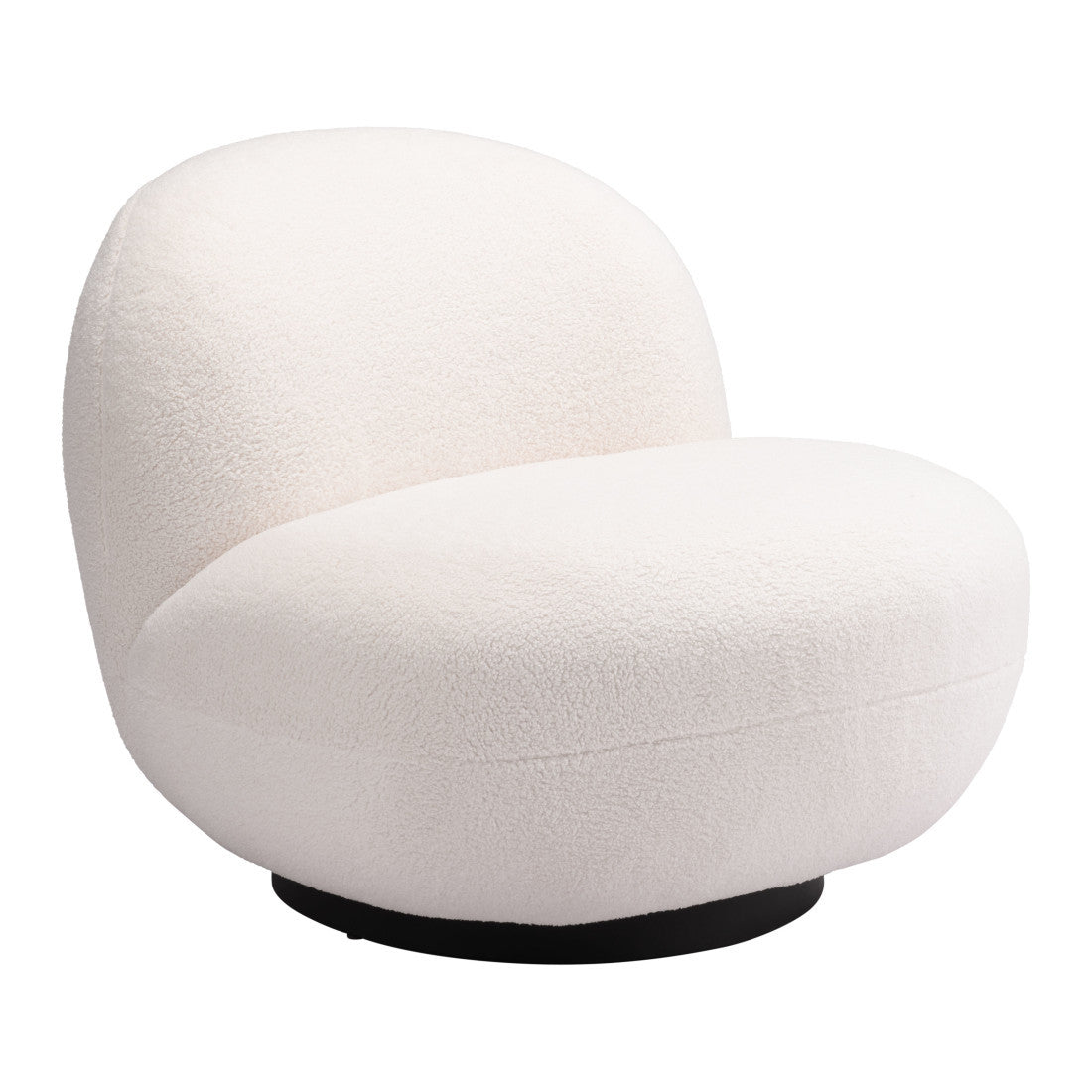 30" Cream And Black Faux Shearling And Upholstered Slipper Chair Homeroots Living Room