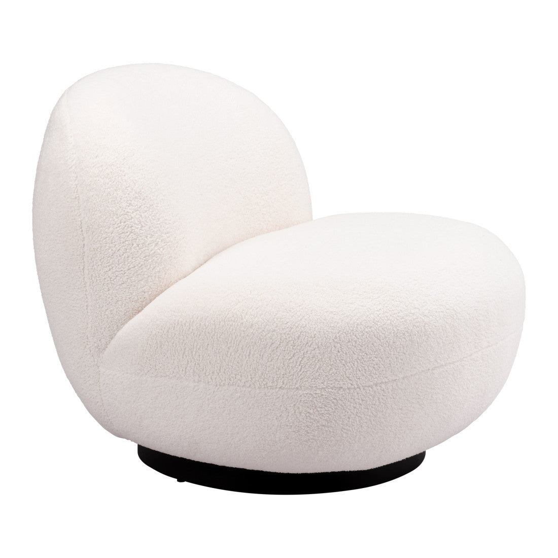 30" Cream And Black Faux Shearling And Upholstered Slipper Chair Homeroots Living Room
