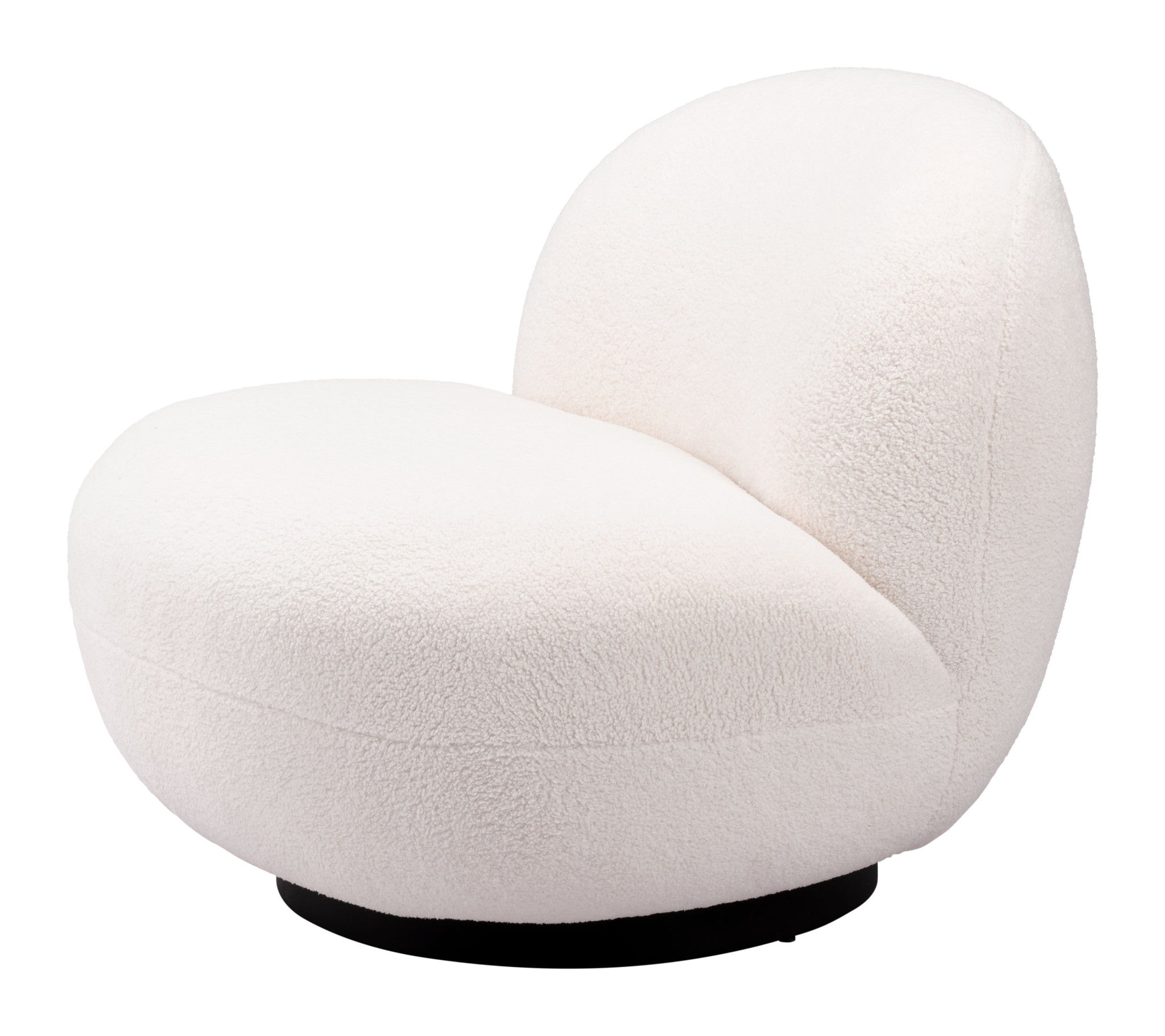 30" Cream And Black Faux Shearling And Upholstered Slipper Chair Homeroots Living Room