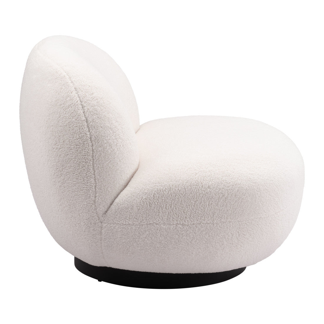 30" Cream And Black Faux Shearling And Upholstered Slipper Chair Homeroots Living Room