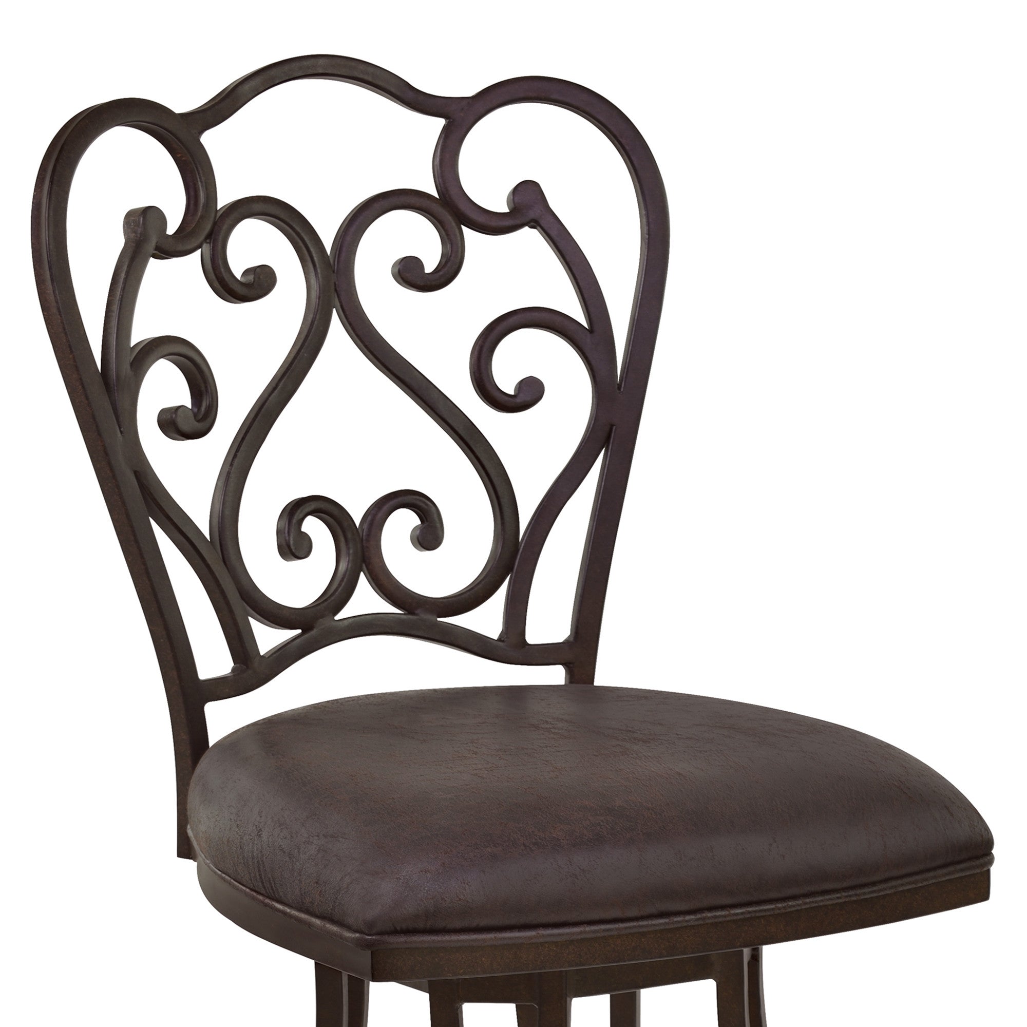 30" Espresso Iron Swivel Bar Height Bar Chair - GreatEagleInc