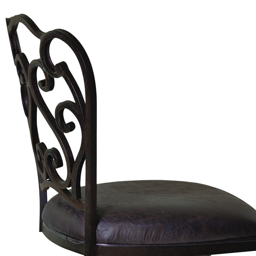 30" Espresso Iron Swivel Bar Height Bar Chair - GreatEagleInc