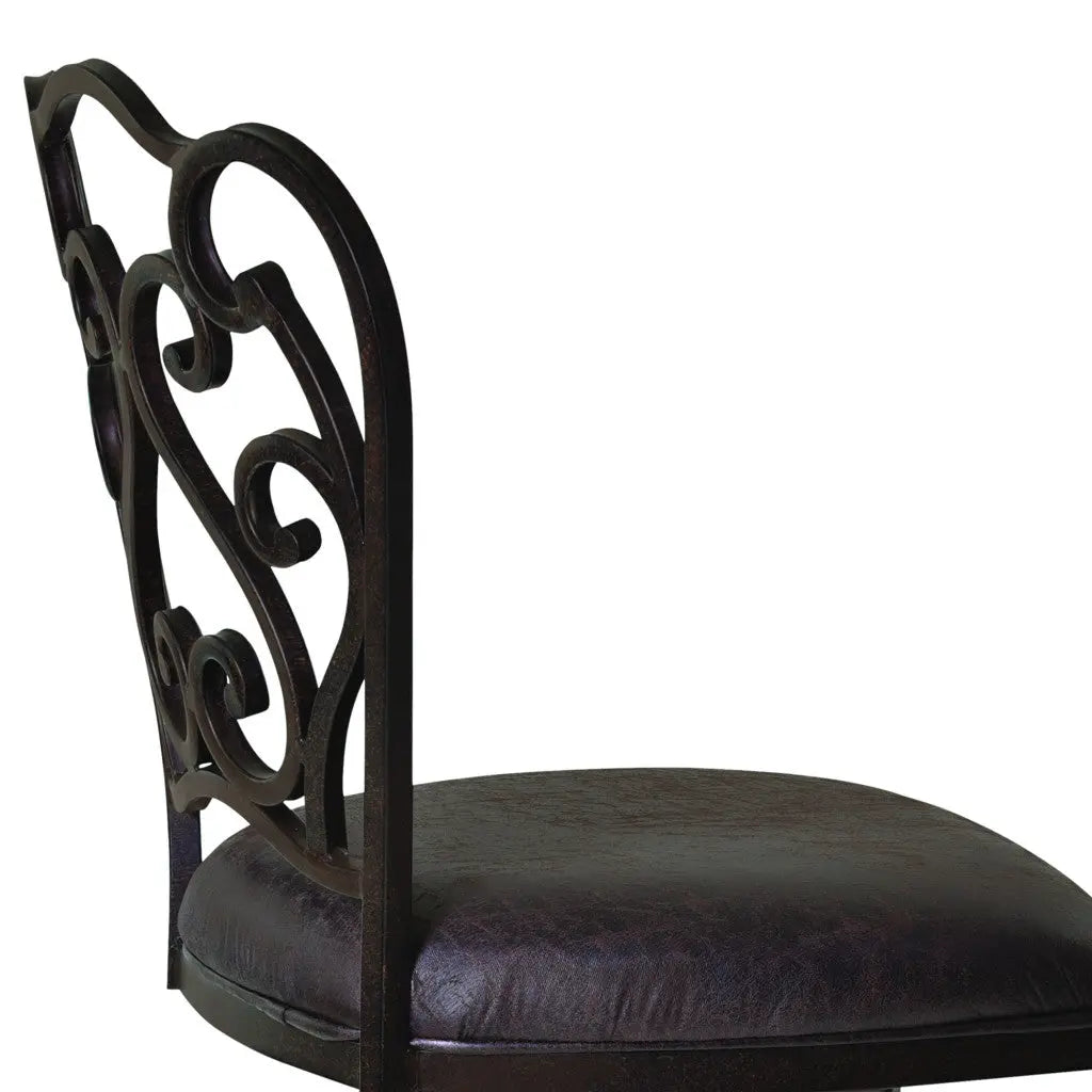 30" Espresso Iron Swivel Bar Height Bar Chair - GreatEagleInc