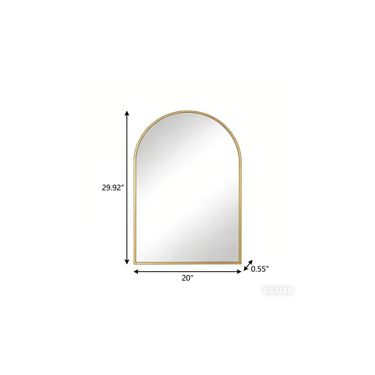 30" Gold Aluminum Arch Framed Accent Mirror Homeroots Bed & Bath