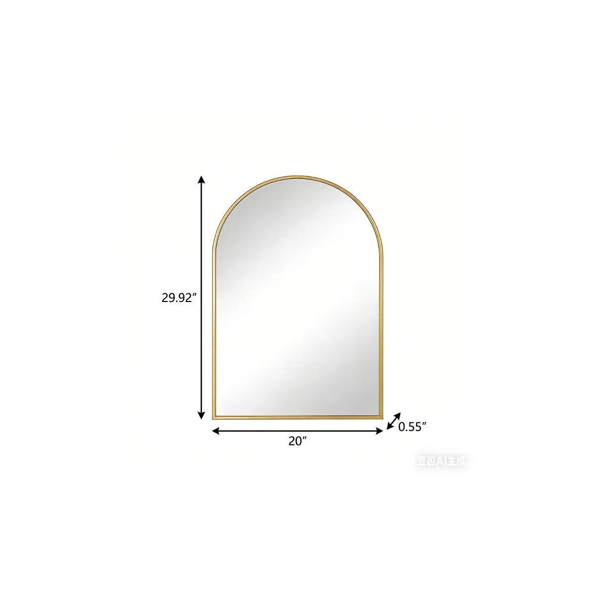 30" Gold Aluminum Arch Framed Accent Mirror Homeroots Bed & Bath