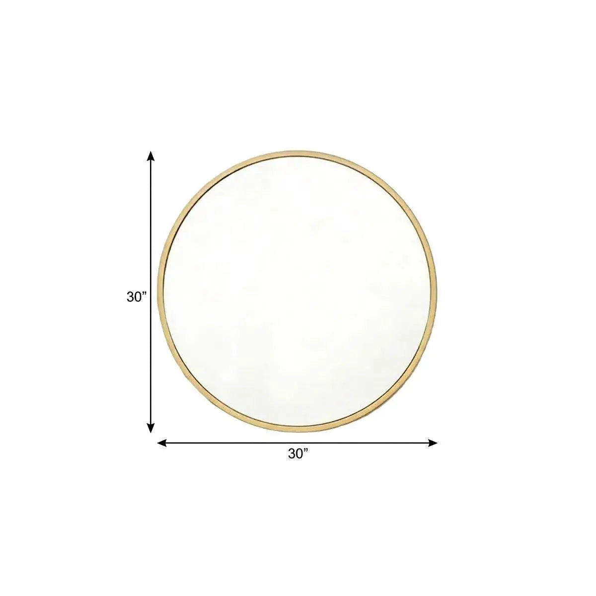 30" Gold Aluminum Round Framed Accent Mirror Homeroots Bed & Bath