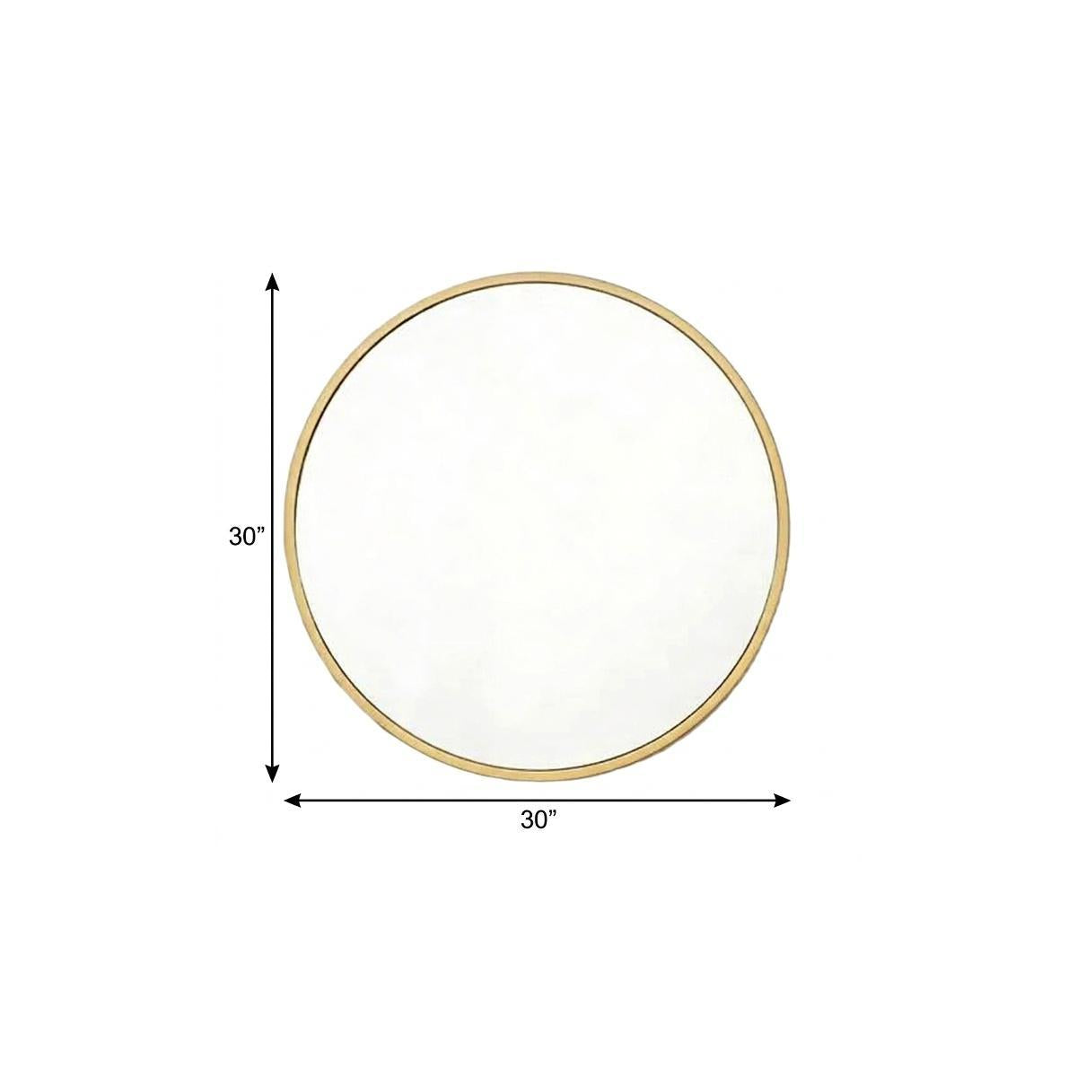 30" Gold Aluminum Round Framed Accent Mirror Homeroots Bed & Bath