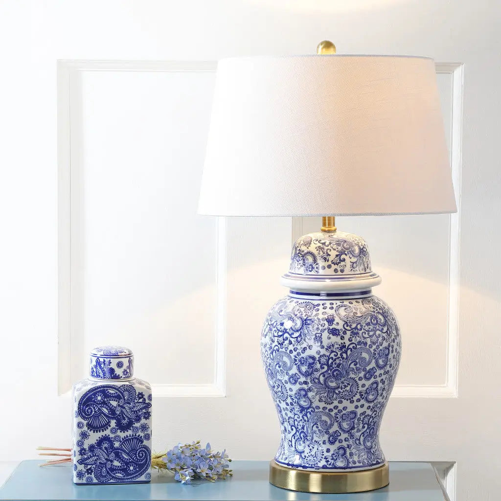 30" Gold Novelty Table Lamp With Drum Shade Homeroots Lighting