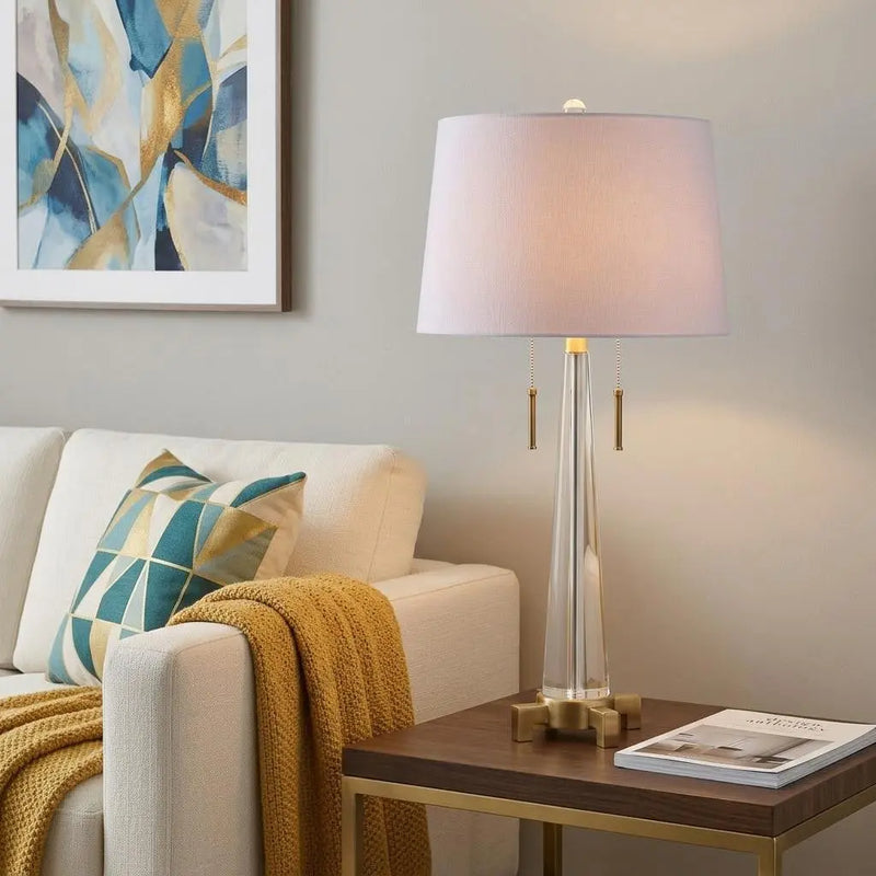 30" Gold Novelty Table Lamp With Empire Shade Homeroots Lighting