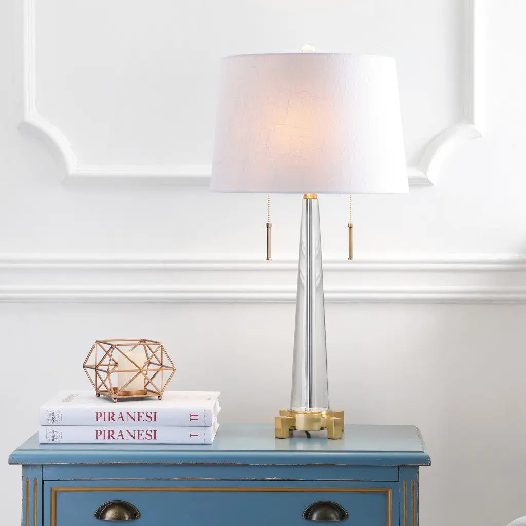 30" Gold Novelty Table Lamp With Empire Shade Homeroots Lighting
