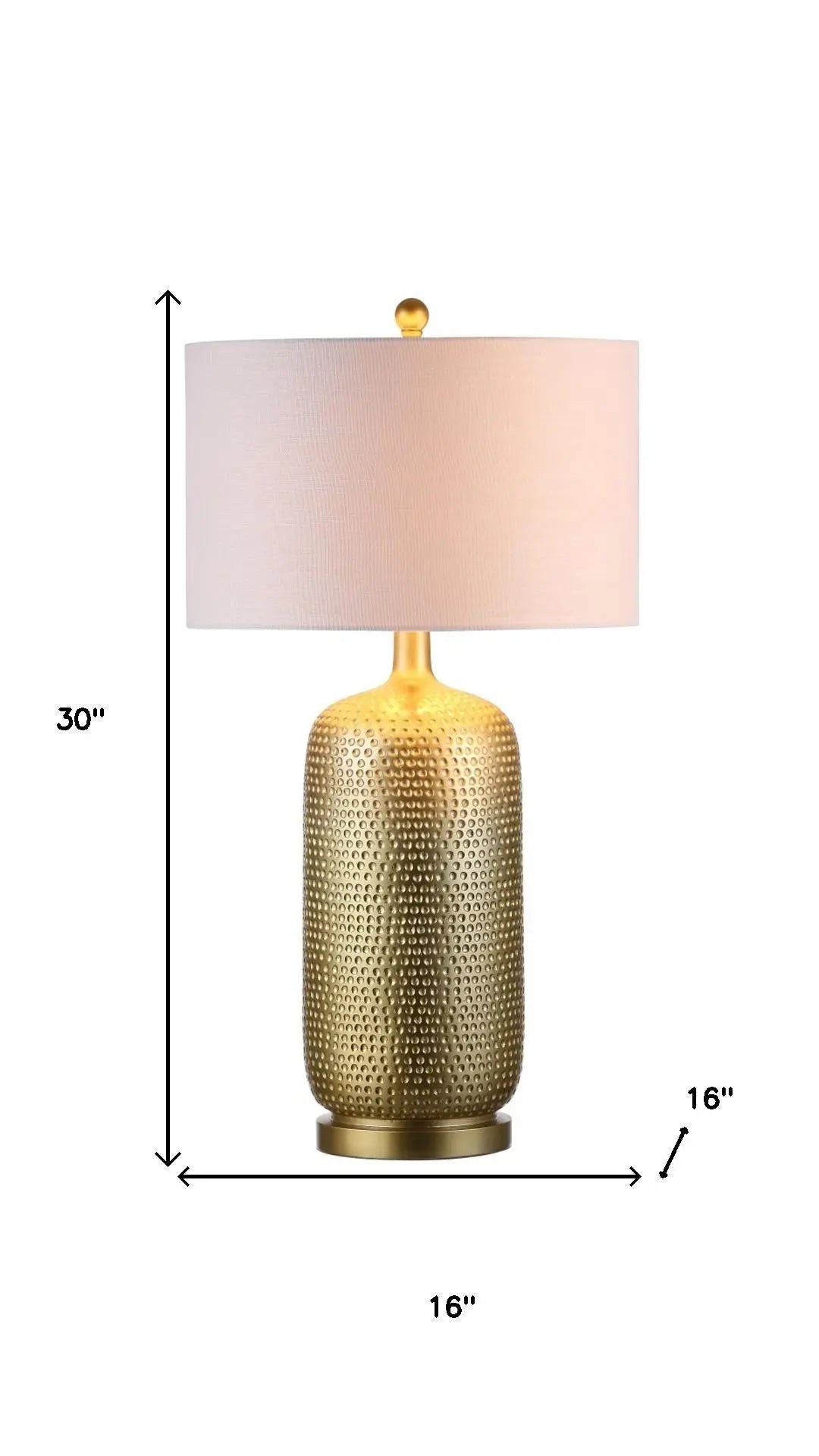 30" Gold Round Table Lamp With Drum Shade Homeroots Lighting