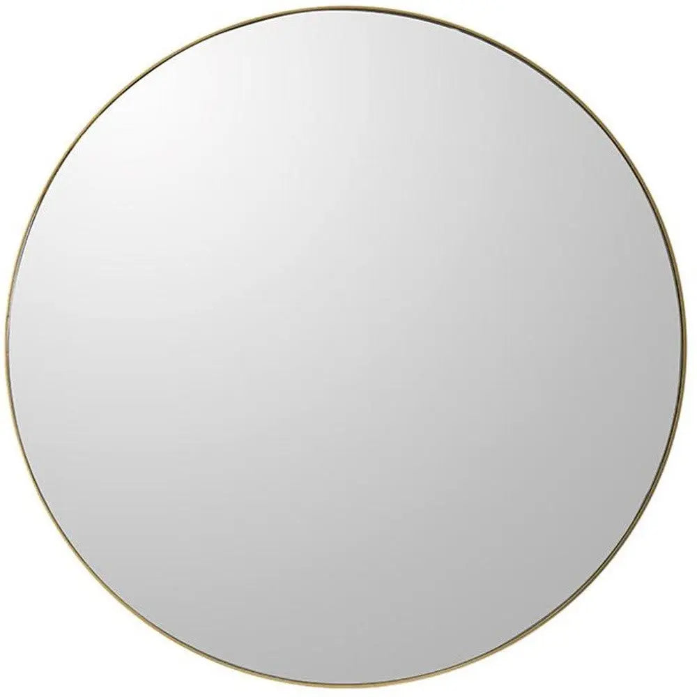 30" Gold Round Wood Framed Accent Mirror Homeroots Bed & Bath