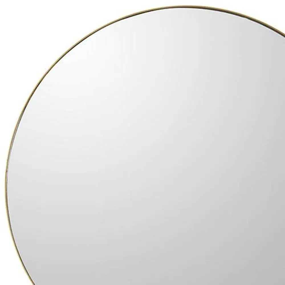 30" Gold Round Wood Framed Accent Mirror Homeroots Bed & Bath