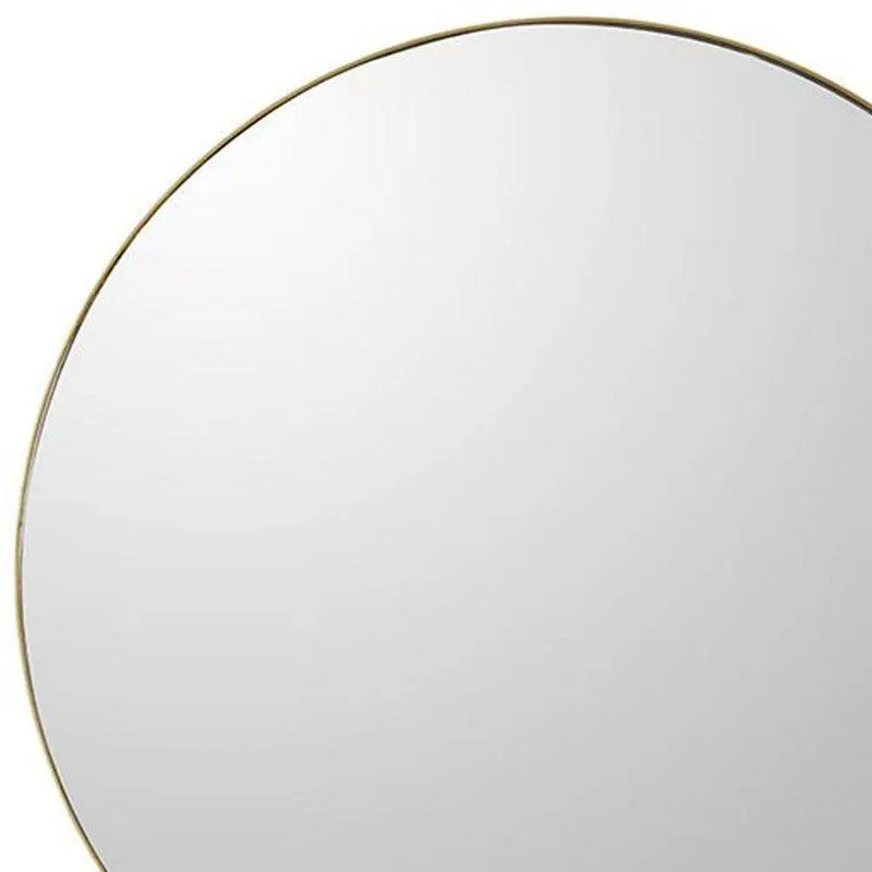 30" Gold Round Wood Framed Accent Mirror Homeroots Bed & Bath