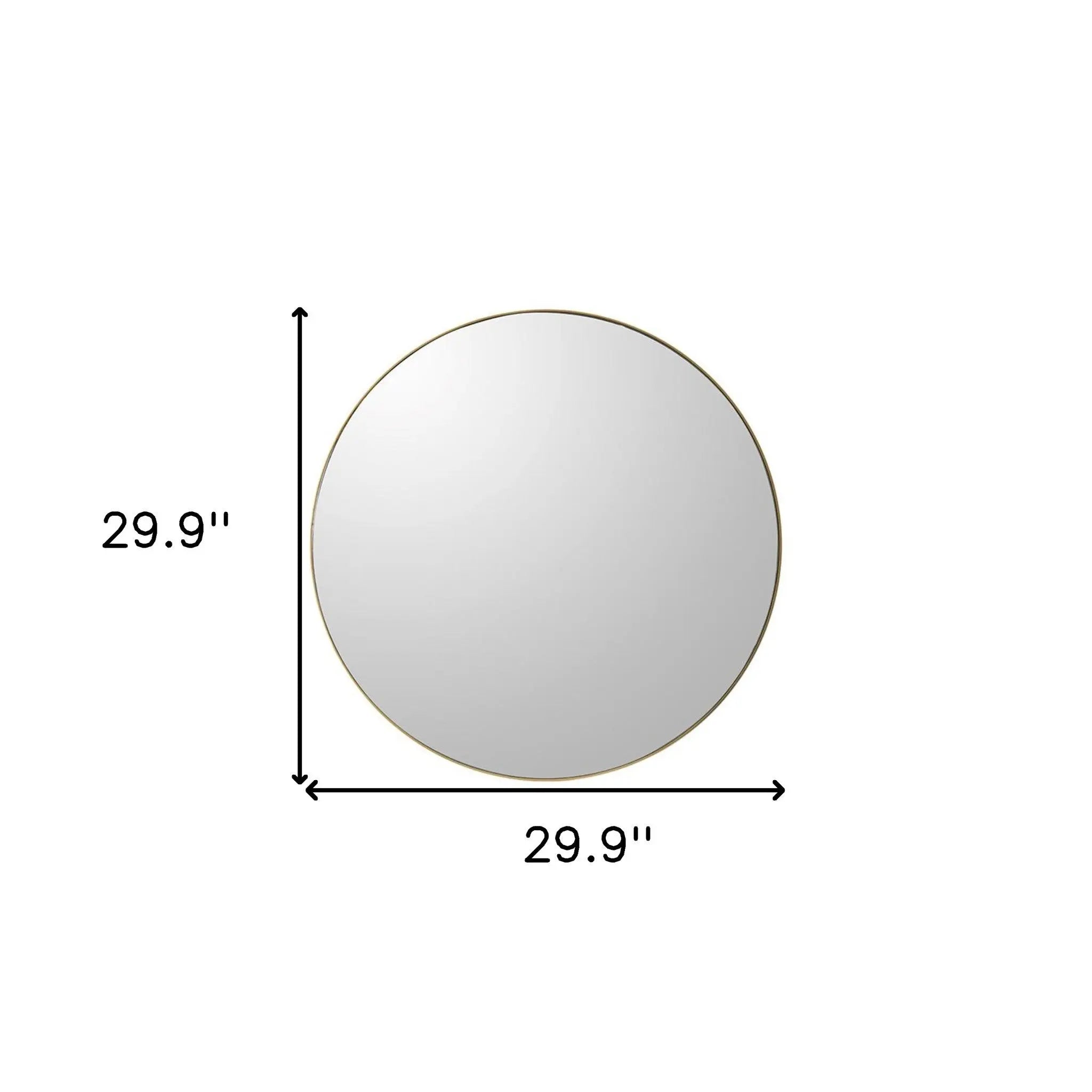 30" Gold Round Wood Framed Accent Mirror Homeroots Bed & Bath
