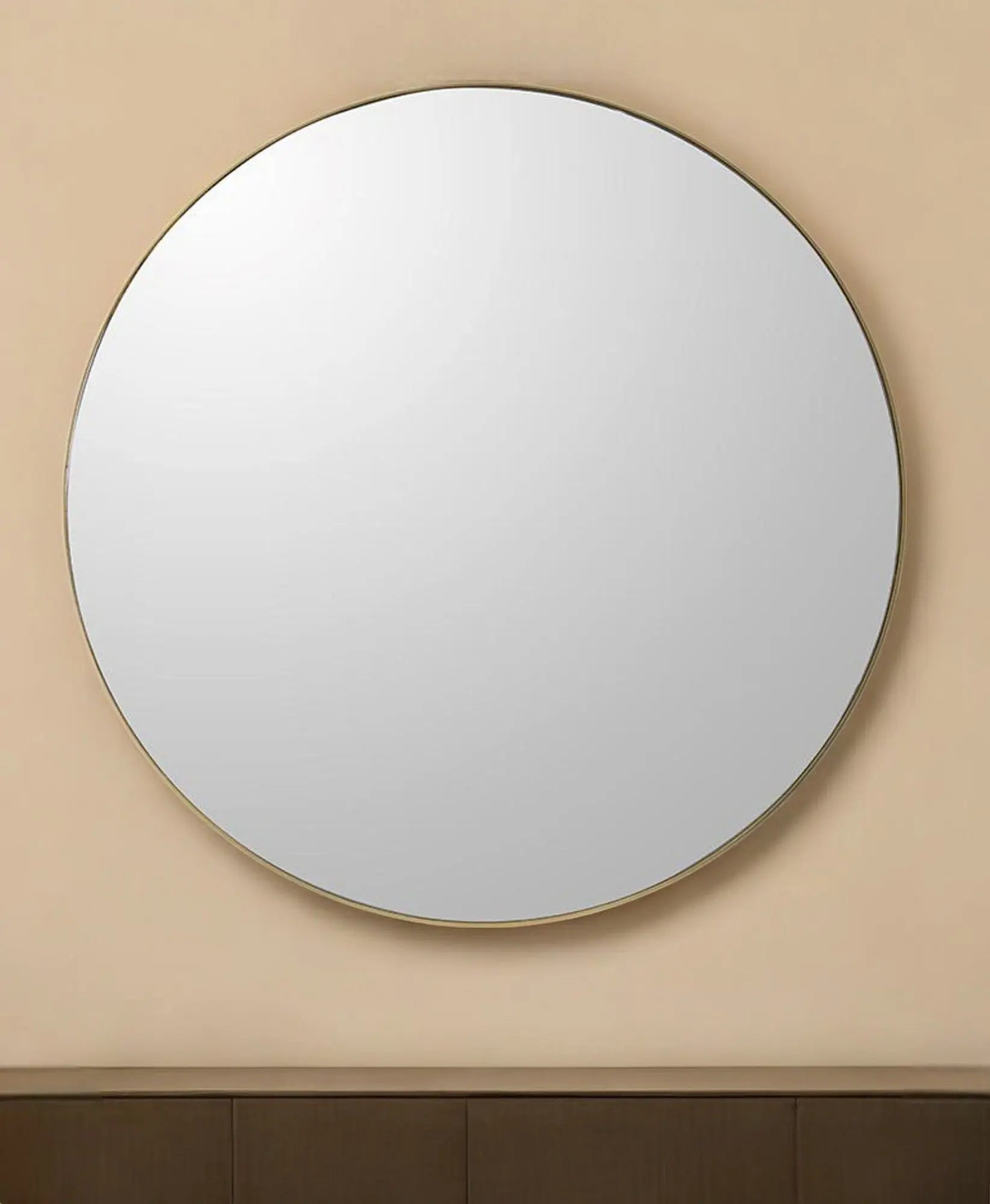 30" Gold Round Wood Framed Accent Mirror Homeroots Bed & Bath