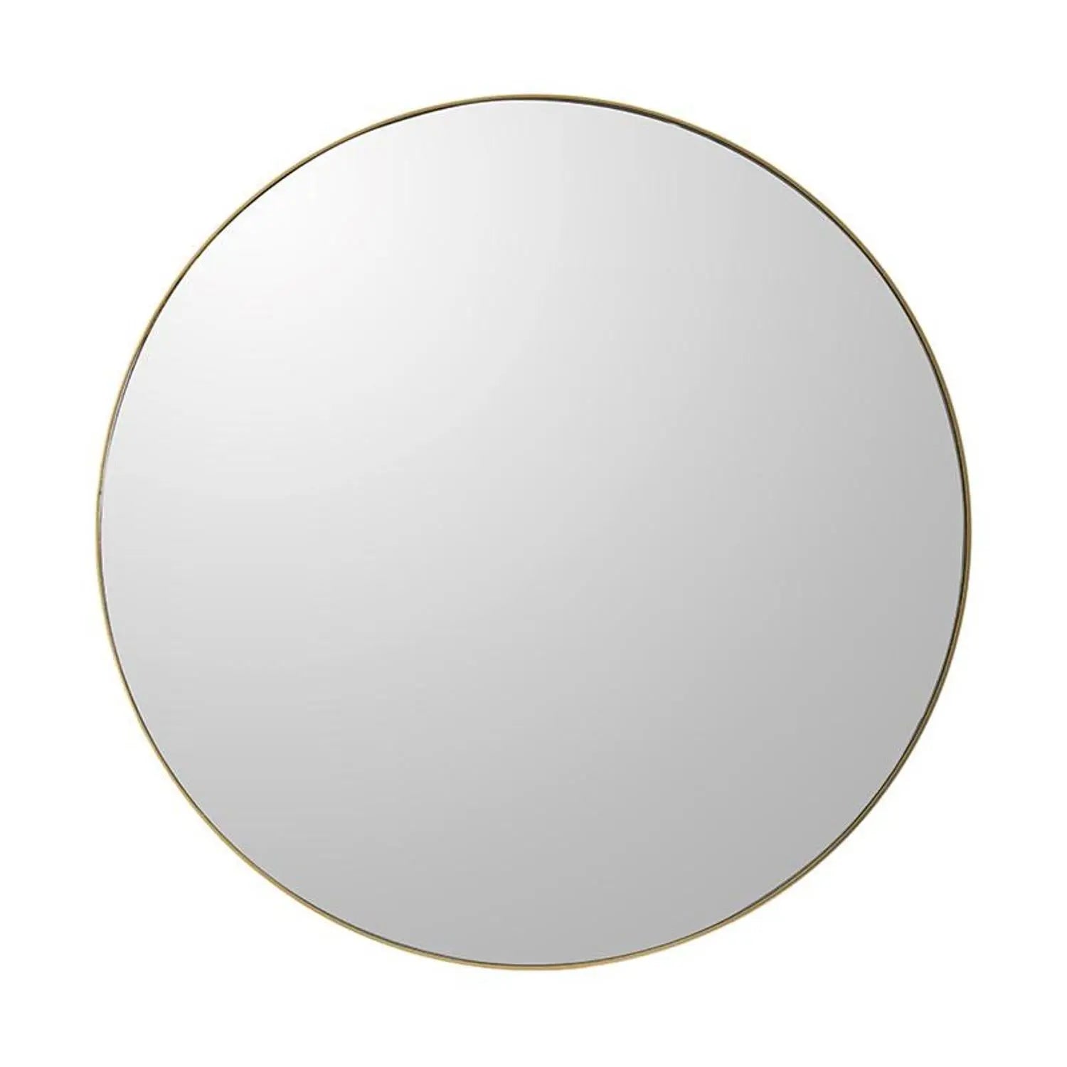 30" Gold Round Wood Framed Accent Mirror Homeroots Bed & Bath