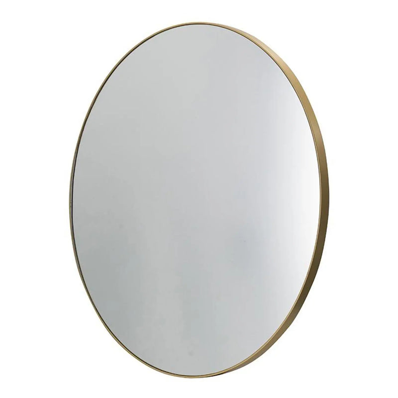 30" Gold Round Wood Framed Accent Mirror Homeroots Bed & Bath