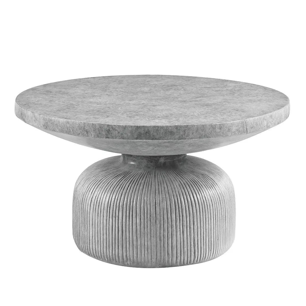 30" Gray Cement Round Pedestal Coffee Table Homeroots Living Room