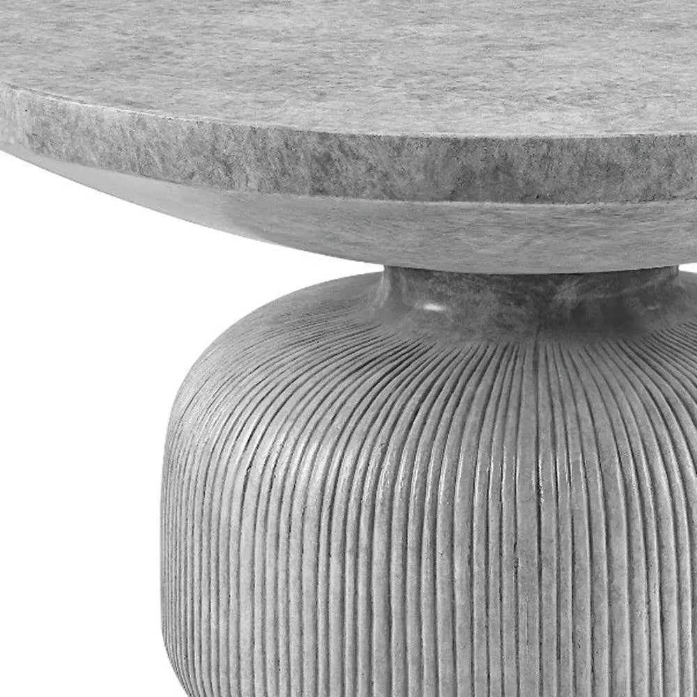 30" Gray Cement Round Pedestal Coffee Table Homeroots Living Room