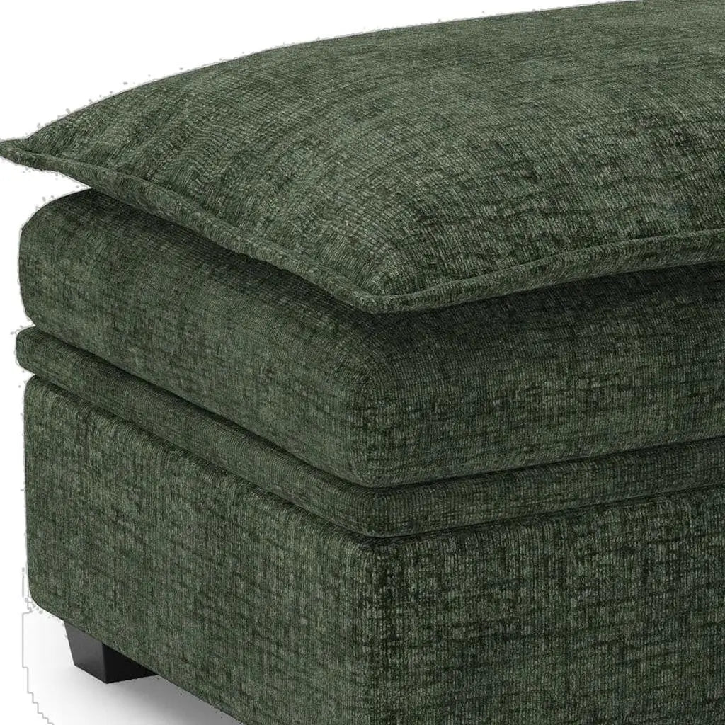 30" Gray and Black Chenille Storage Ottoman Homeroots Living Room