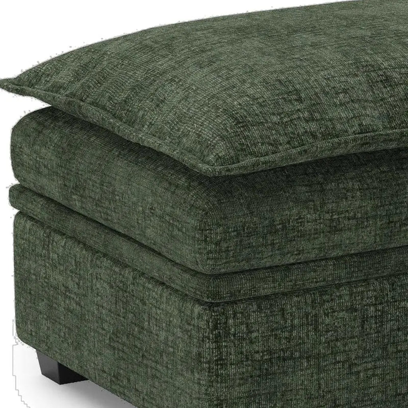 30" Gray and Black Chenille Storage Ottoman Homeroots Living Room