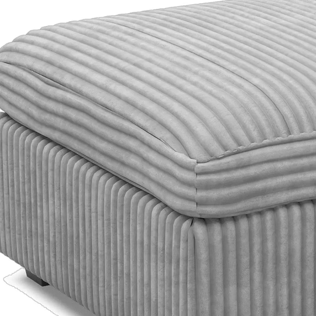 30" Gray and Black Corduroy Storage Ottoman Homeroots Living Room