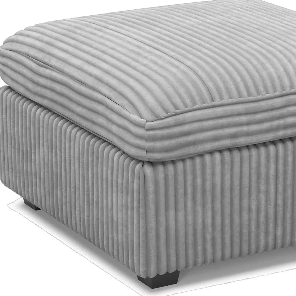 30" Gray and Black Corduroy Storage Ottoman Homeroots Living Room
