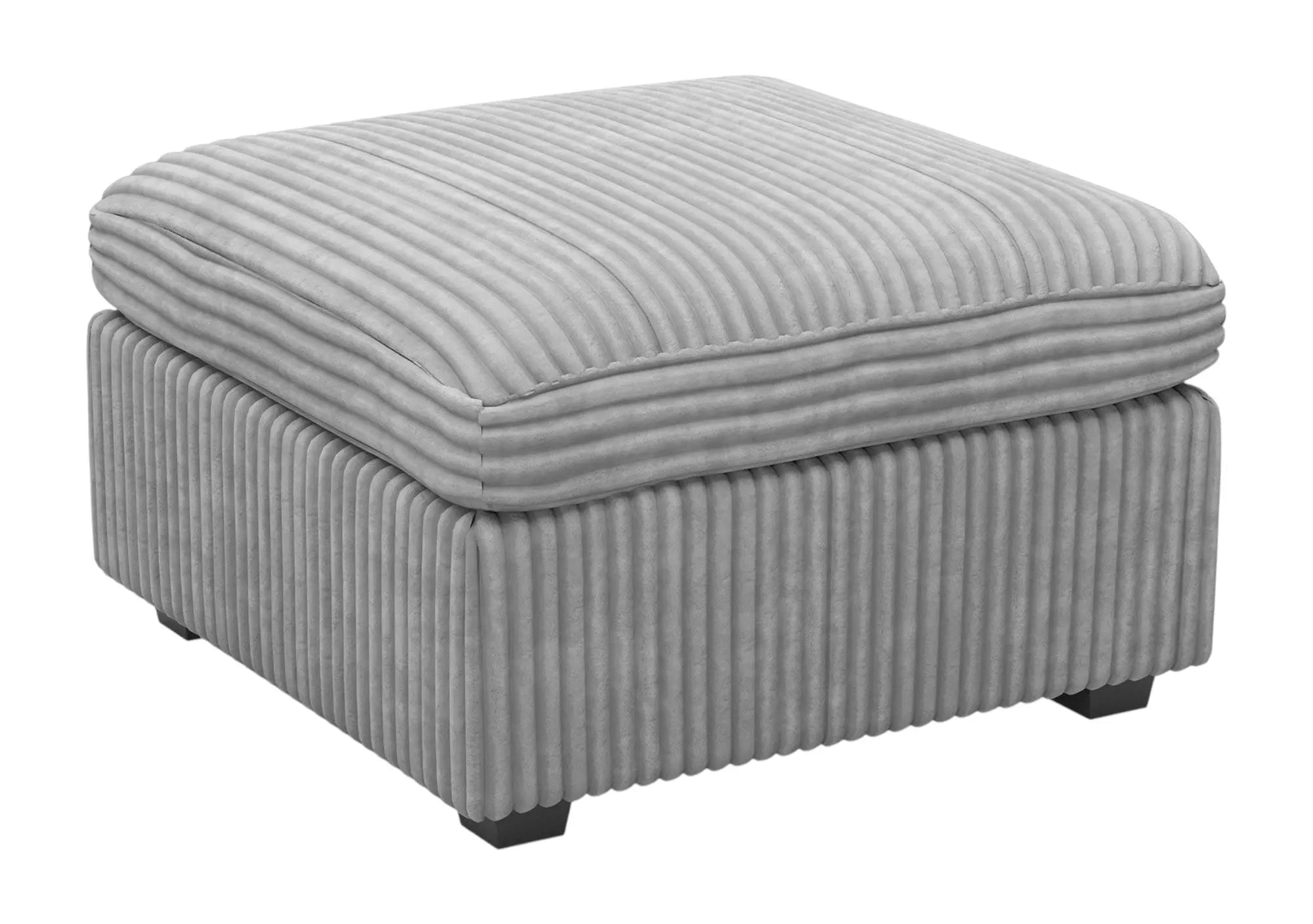 30" Gray and Black Corduroy Storage Ottoman Homeroots Living Room
