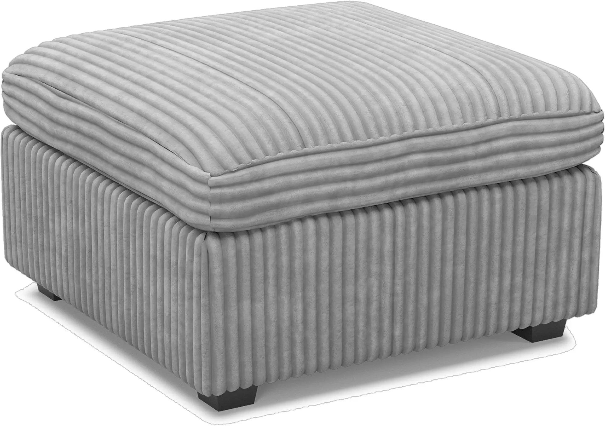 30" Gray and Black Corduroy Storage Ottoman Homeroots Living Room
