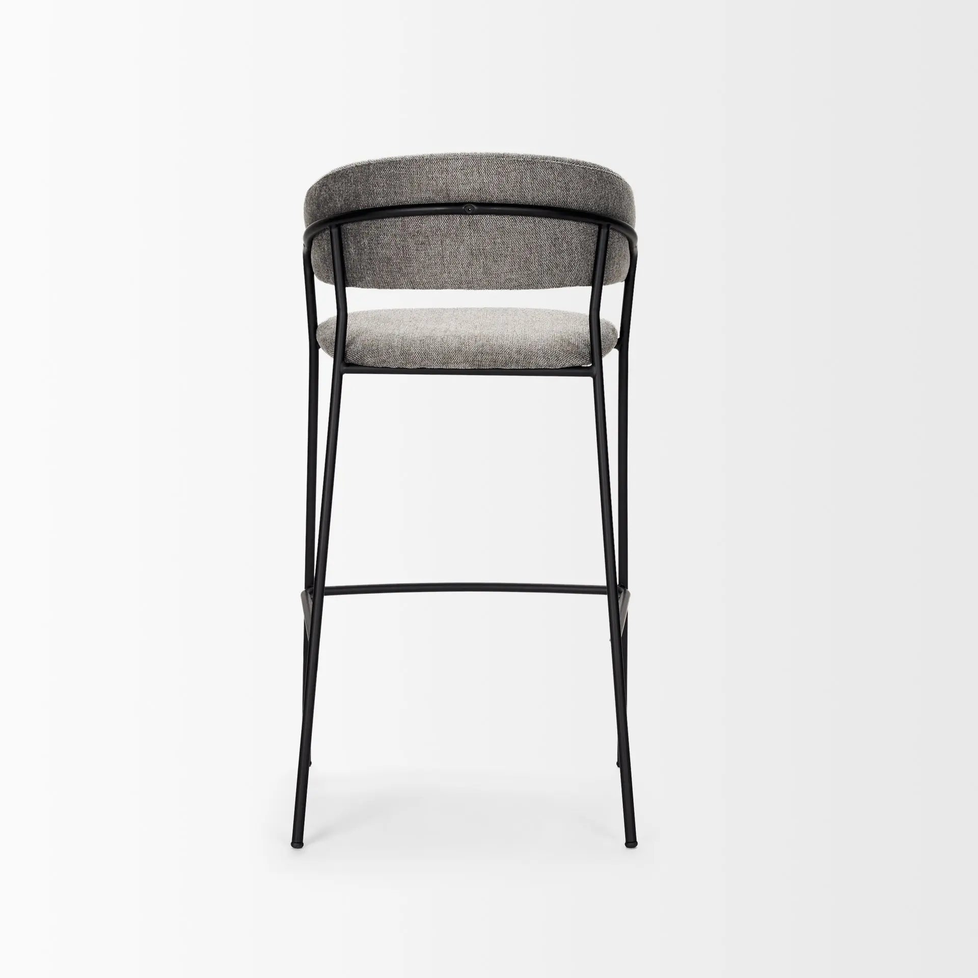 30" Gray and Black Fabric and Metal Bar Height Bar Chair Homeroots Living Room