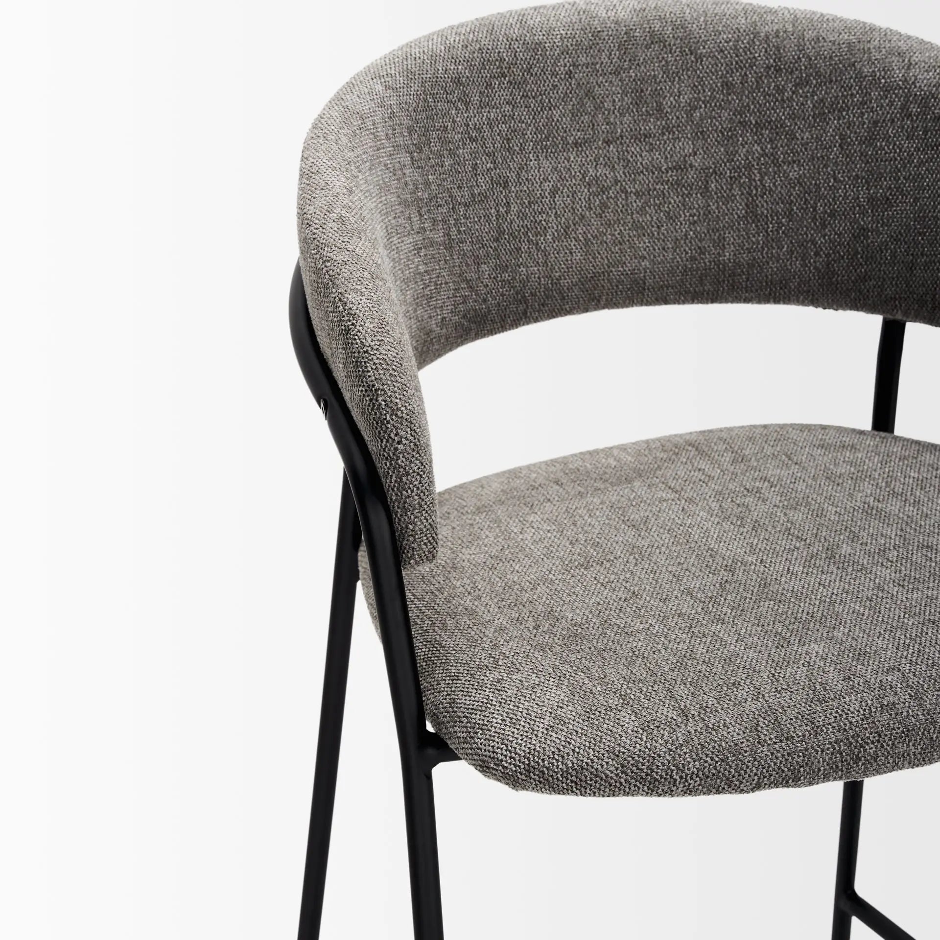 30" Gray and Black Fabric and Metal Bar Height Bar Chair Homeroots Living Room
