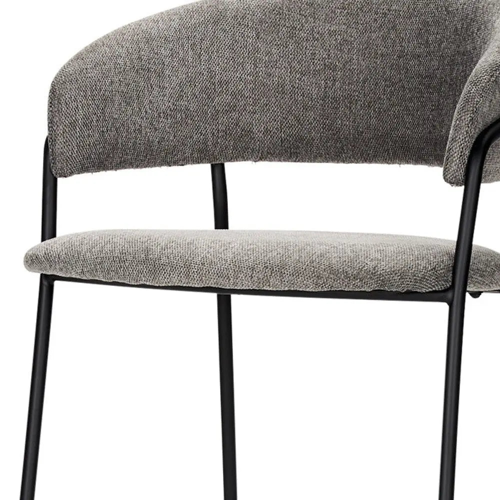 30" Gray and Black Fabric and Metal Bar Height Bar Chair Homeroots Living Room