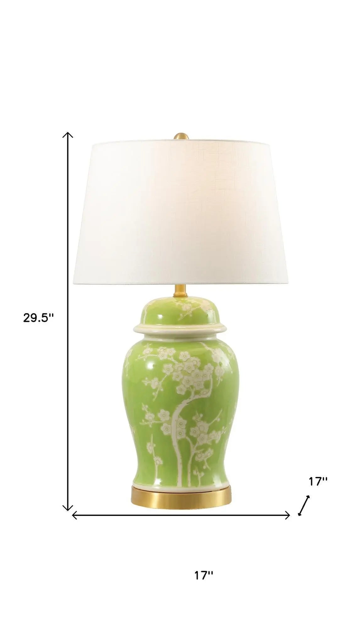 30" Green And Gold Novelty Table Lamp With Empire Shade Homeroots Lighting
