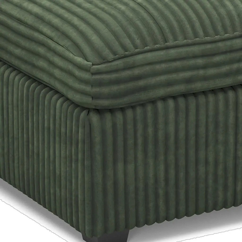 30" Green and Black Corduroy Storage Ottoman Homeroots Living Room