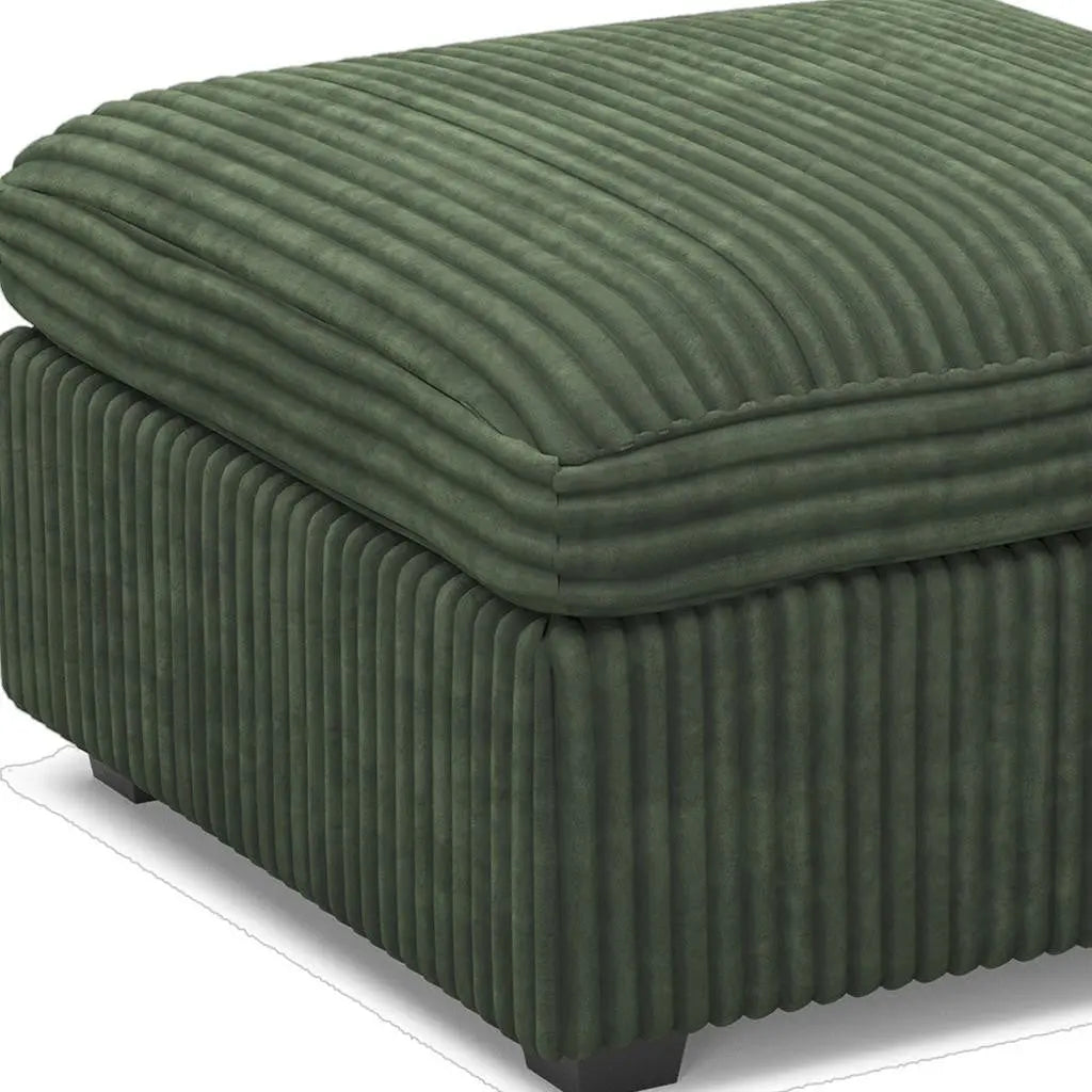 30" Green and Black Corduroy Storage Ottoman Homeroots Living Room
