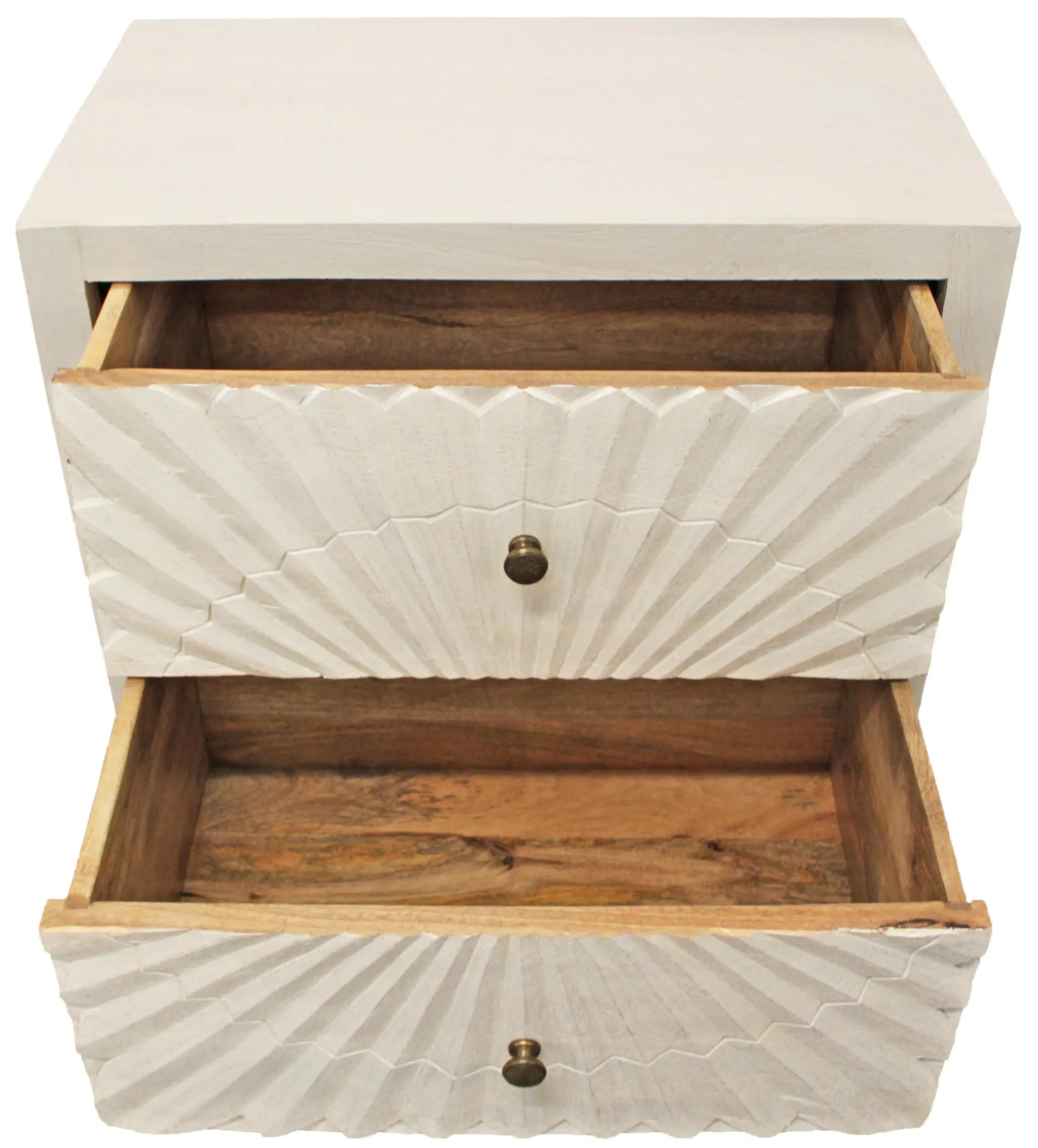 30" Ivory Two Drawer Nightstand Homeroots Bed & Bath