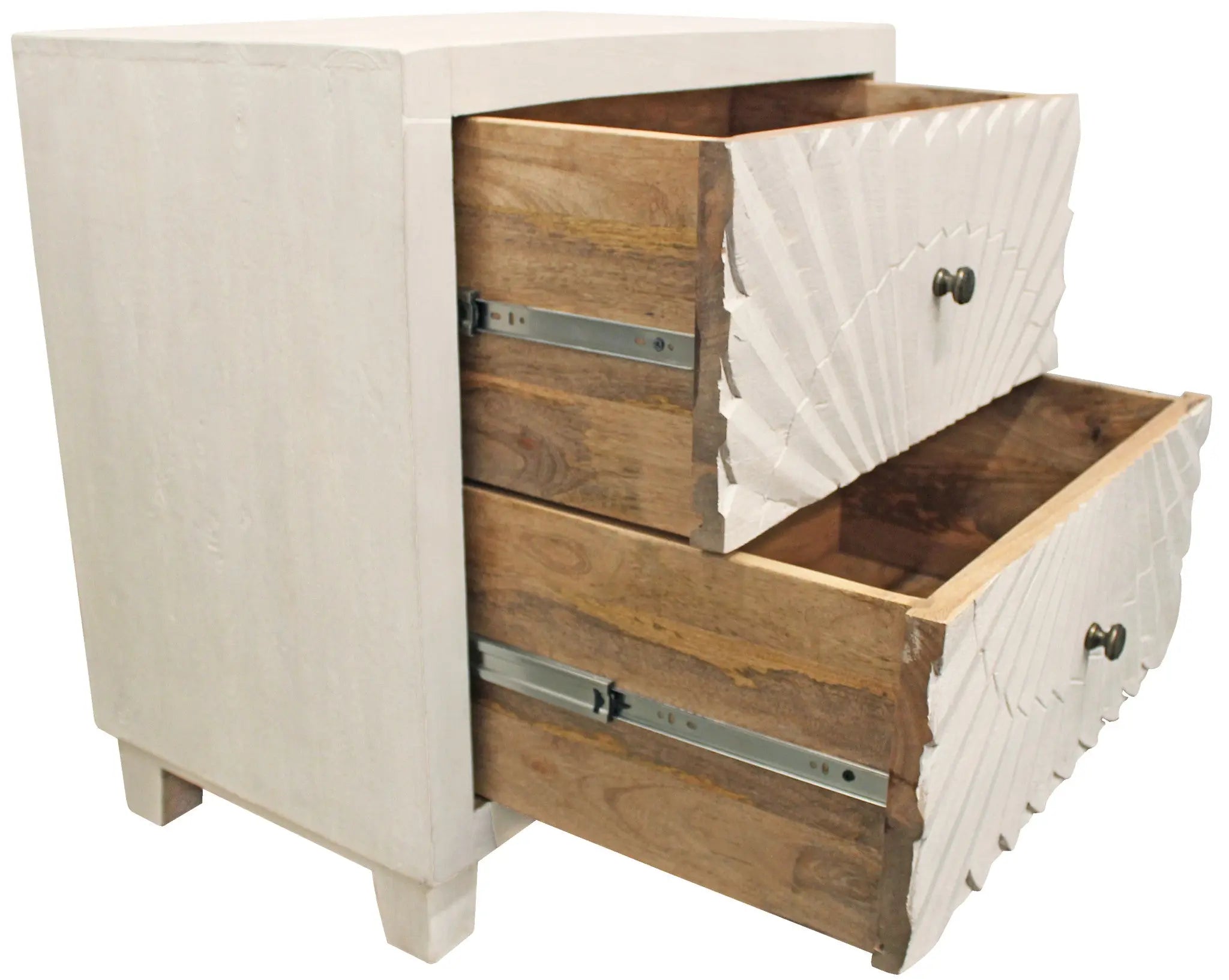 30" Ivory Two Drawer Nightstand Homeroots Bed & Bath