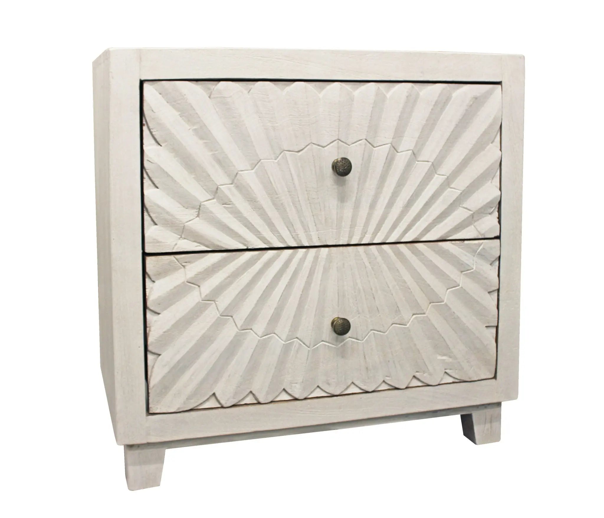 30" Ivory Two Drawer Nightstand Homeroots Bed & Bath